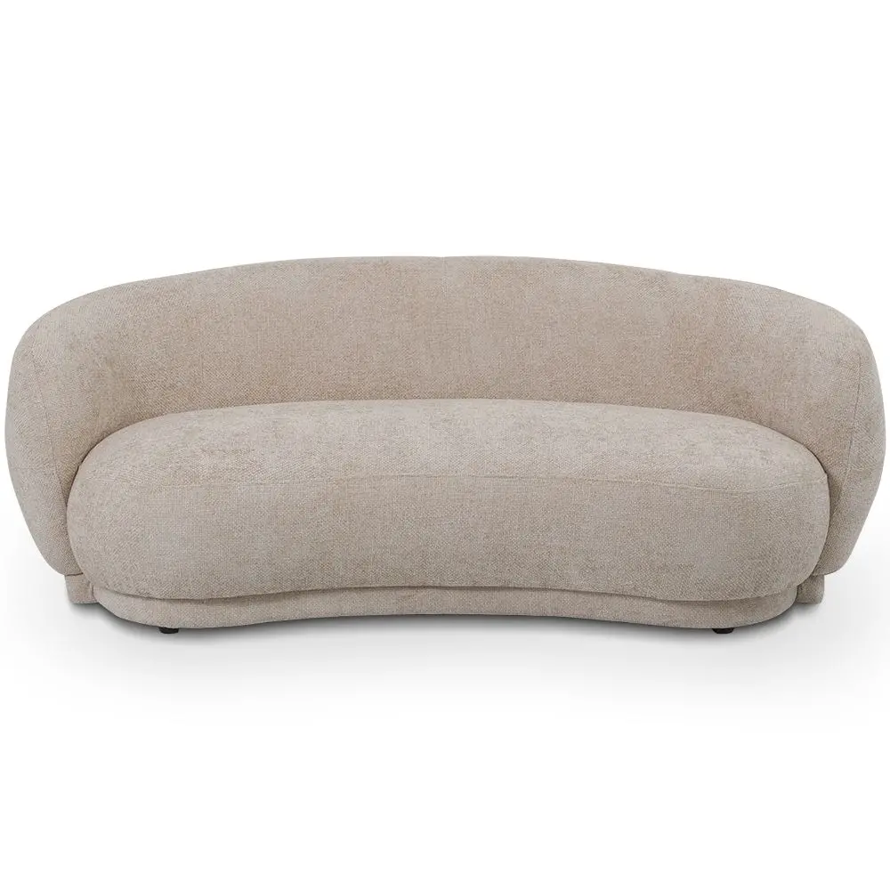  Buy Curved Contemporary Style Design Sofa Upholstered in Chenille - Onda Beige 61557 - in the UK
