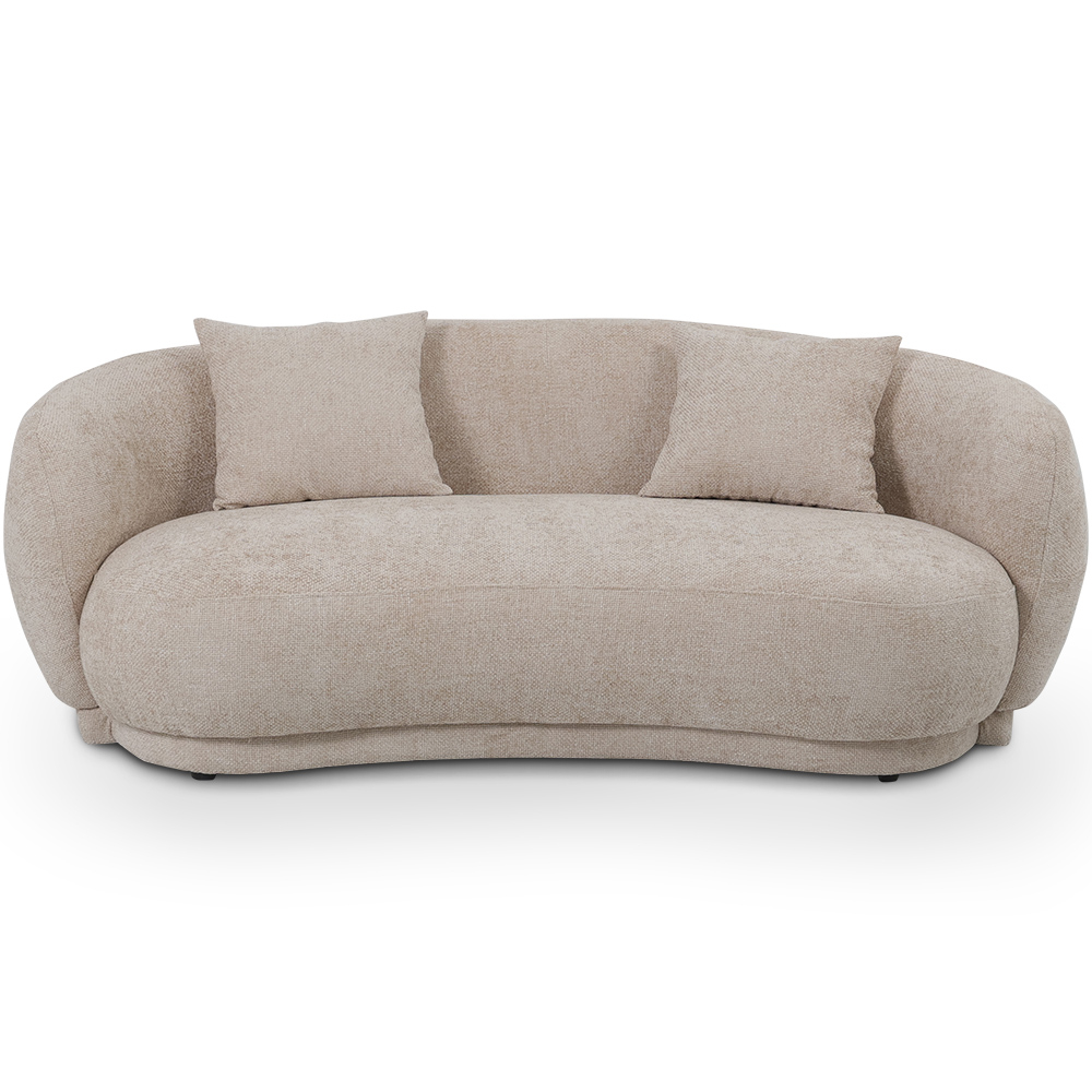  Buy Sofa Design Curved - Contemporary Style - Upholstered in Chenille - 3 Seater - Onda Beige 61557 - in the UK