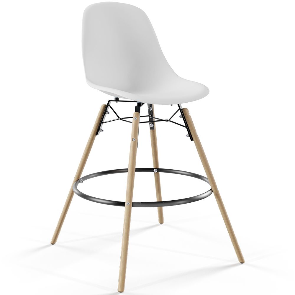  Buy Scandinavian Design Bar Stool - Wooden Legs - Lumi White 61560 - in the UK