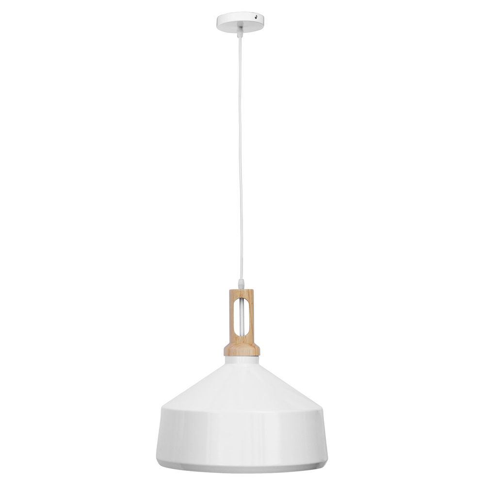  Buy White metal and wood ceiling lamp - Vidar White 59164 - in the UK