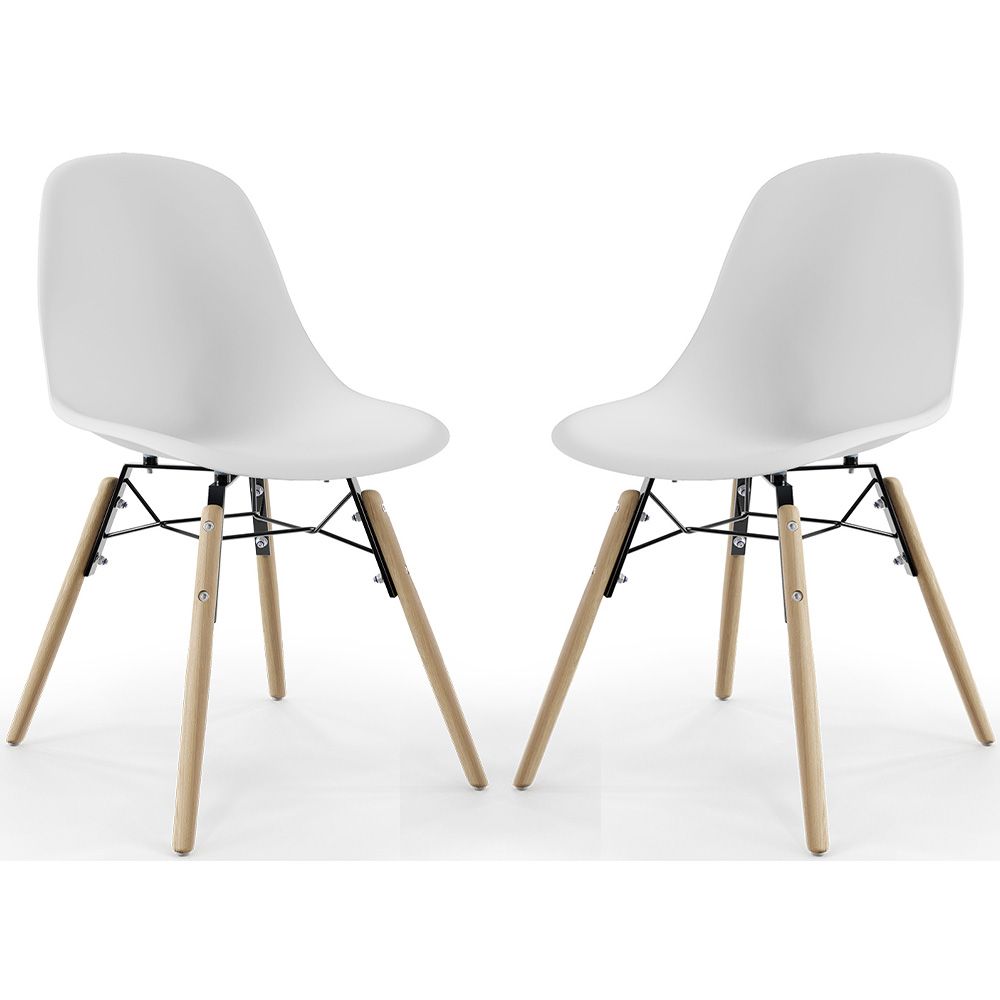  Buy Dining Chair - Scandinavian Design - Wooden Legs - Pack of 2 - Lumi White 61564 - in the UK