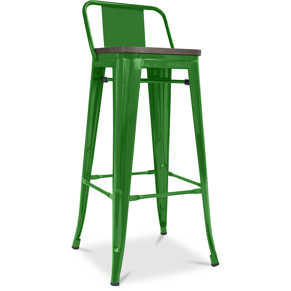  Buy Bistrot Metalix stool Wooden and small backrest - 76 cm Green 59118 - in the UK