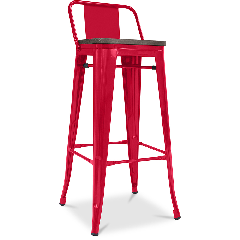  Buy Bistrot Metalix stool Wooden and small backrest - 76 cm Red 59118 - in the UK
