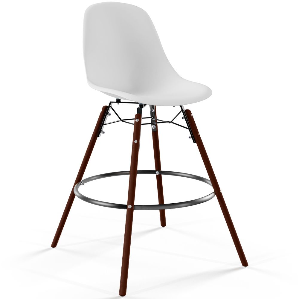  Buy Bar Stool - Scandinavian Design - Dark Wood Legs - Lumi White 61576 - in the UK