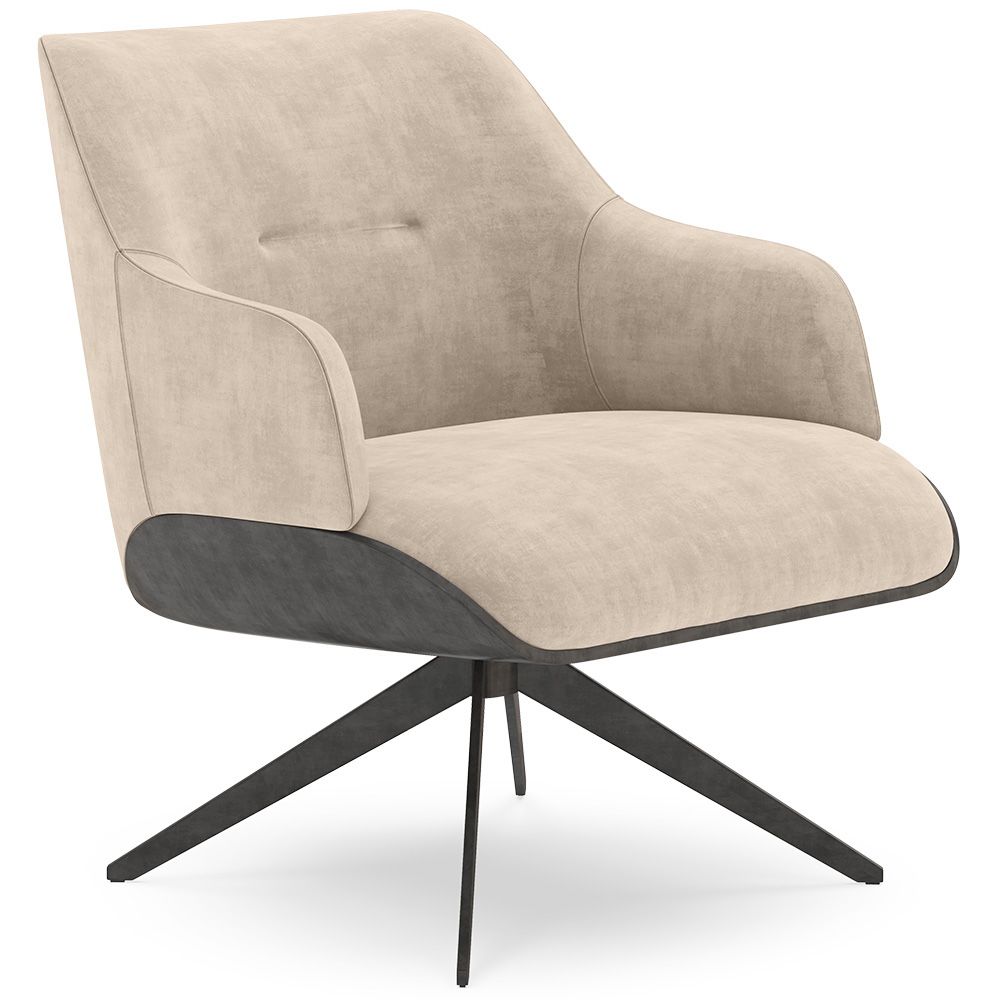  Buy Modern Upholstered Armchair Mid-Century Style - Courtin White 61581 - in the UK