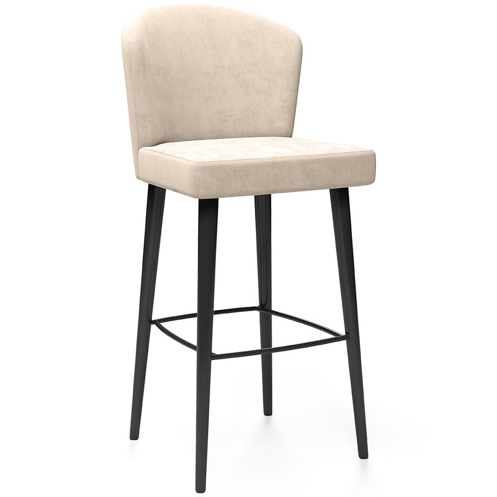  Buy Velvet Bar Stool - Modern and Premium Design for Restaurants, Hotels, and Homes - Luxe White 61585999999999 - in the UK