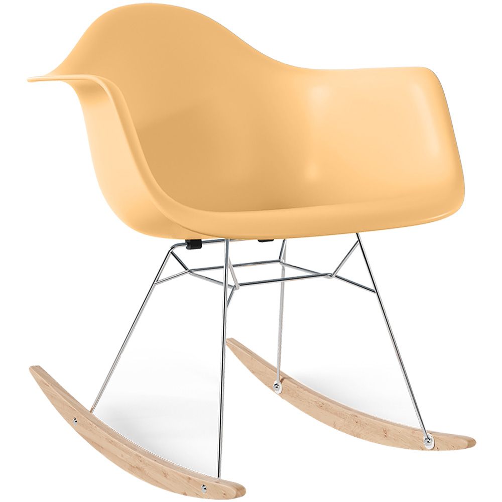  Buy Rocking Chair - Scandinavian Design - Wooden and Metal Legs - Skandiva Pastel orange 61605 - in the UK
