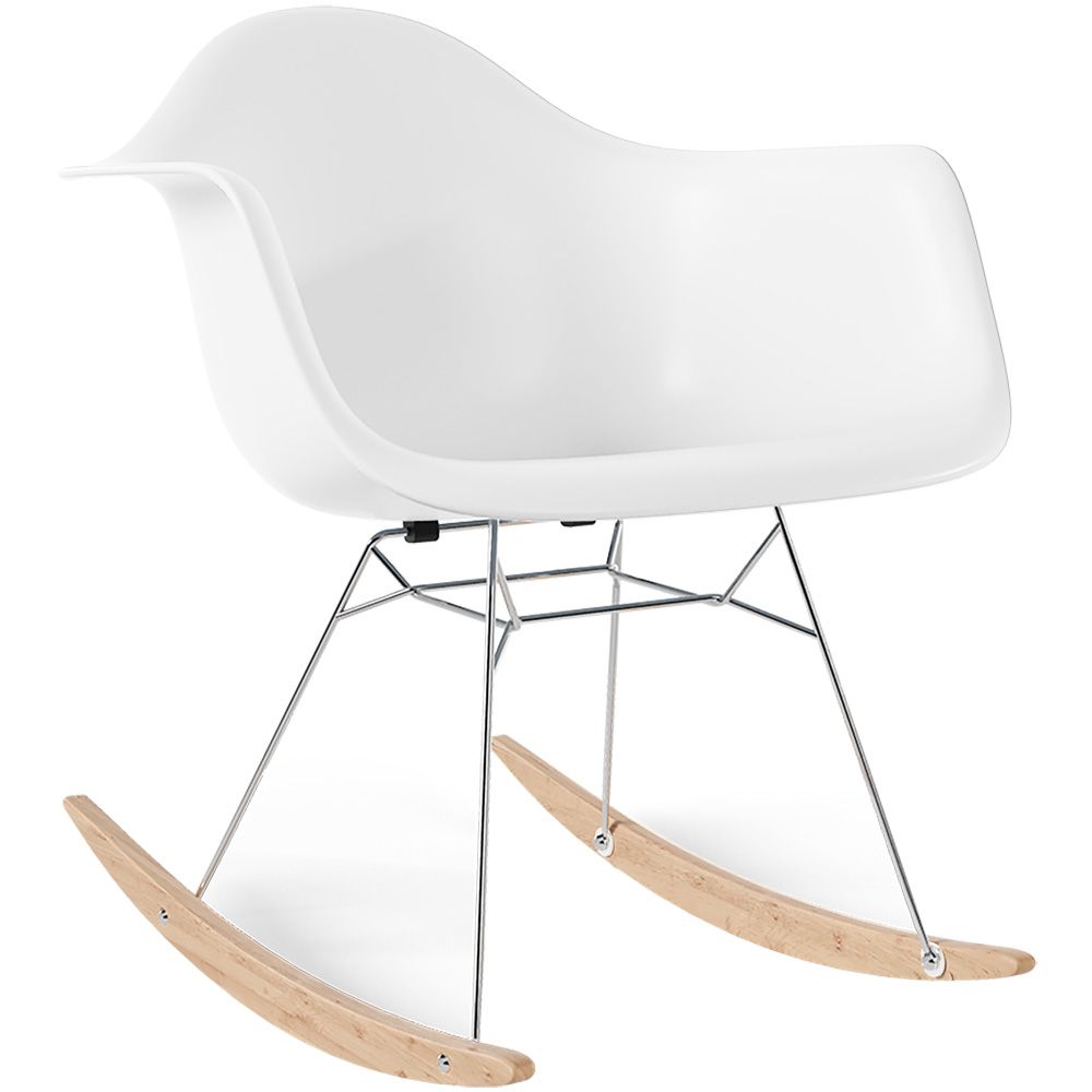 Buy Rocking Chair - Scandinavian Design - Wooden and Metal Legs - Skandiva White 61605 - in the UK