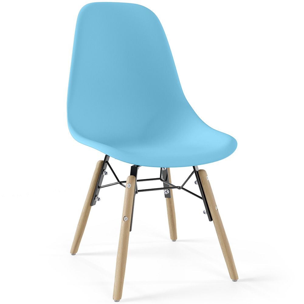  Buy Children's Chair - Scandinavian Design - Wooden Legs - Lumi Light blue 61695 - in the UK