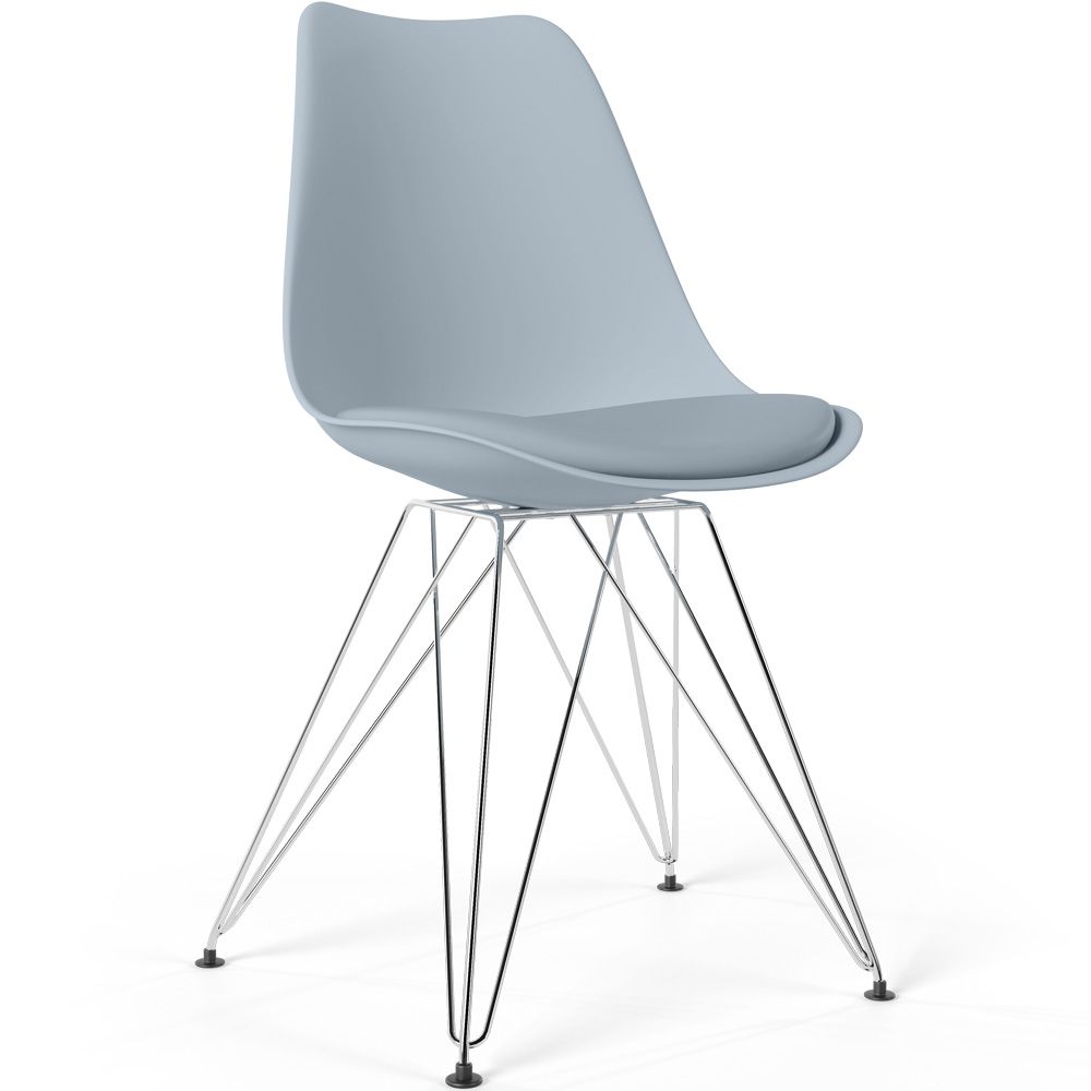  Buy Dining Chair with Cushion - Scandinavian Design and Black Metal Legs - Lumi Light grey 61728 - in the UK
