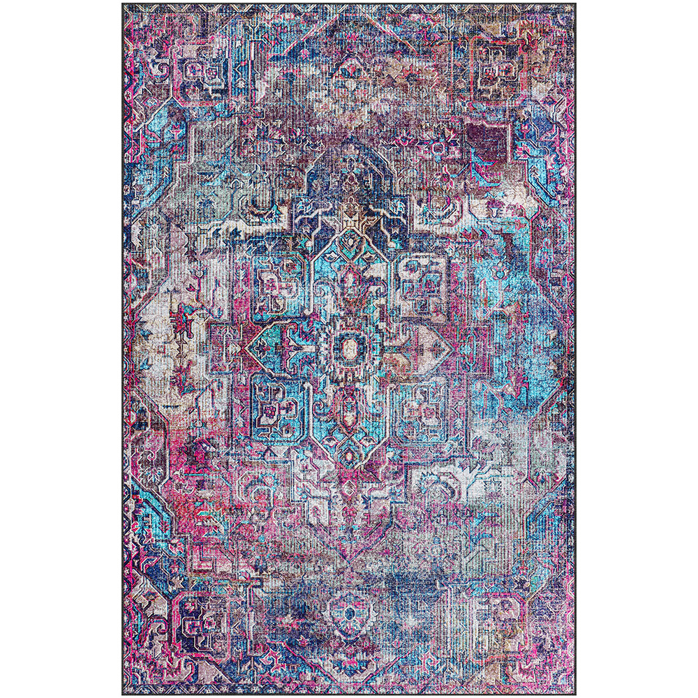  Buy Vintage Oriental Carpet - (290x200 cm) - Indigo Multicolour 61626 - in the UK