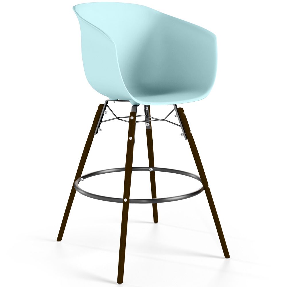  Buy Bar Stool - Scandinavian Style - Dark Wood Legs - Nubre Pastel blue 61733 - in the UK