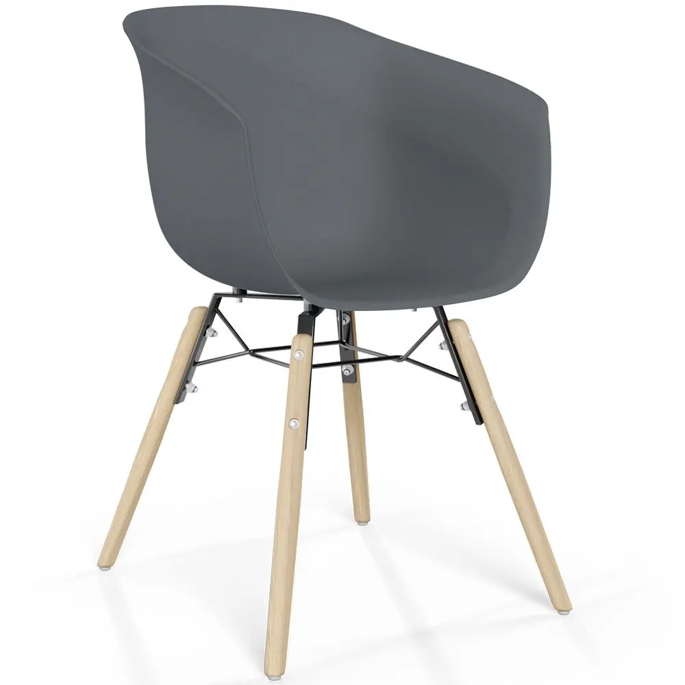  Buy Dining Chair - Scandinavian Style - Natural Wood Legs - Mangri Dark grey 61734 - in the UK