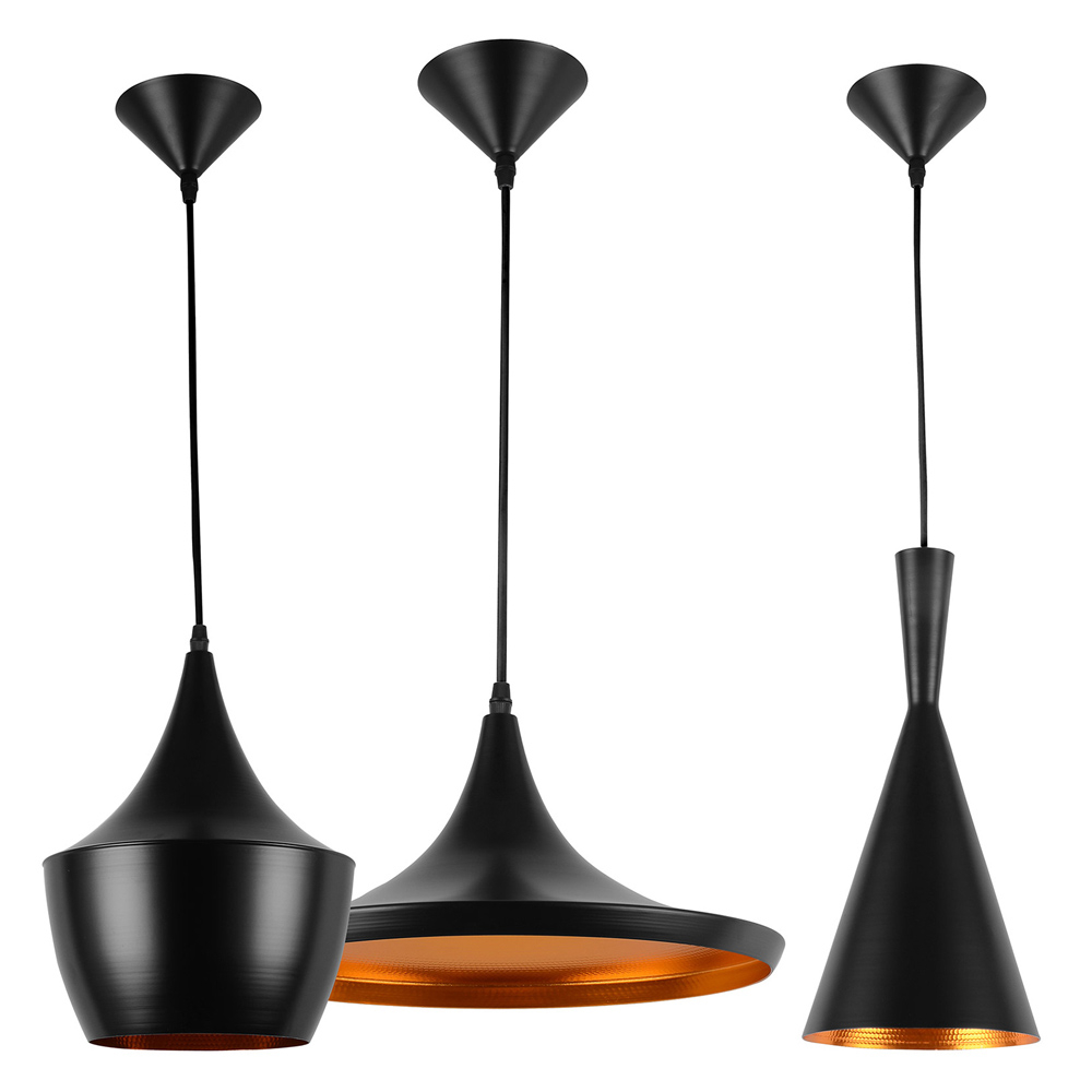  Buy X3 Pendant lamps - Beat Shade Style Black 59258 - in the UK
