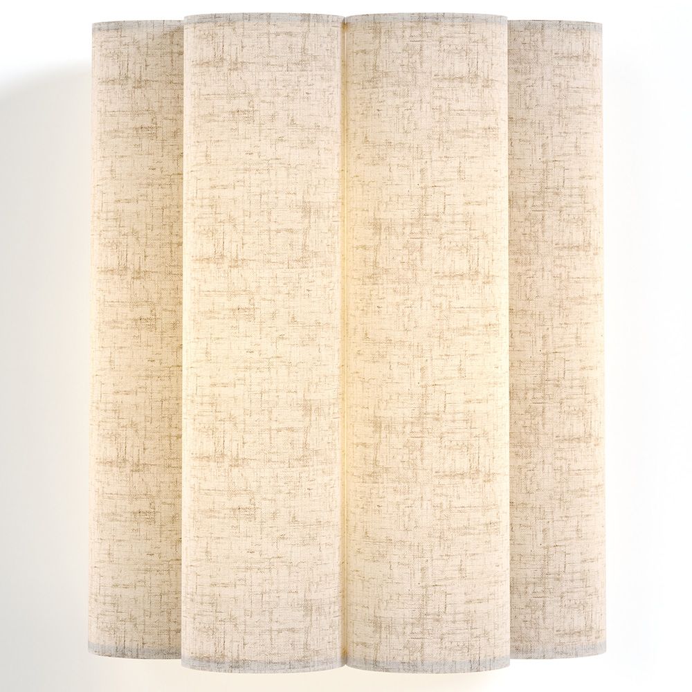  Buy Wall Lamp with Fabric Shade and Aged Gold Structure - Gildora White 61744 - in the UK