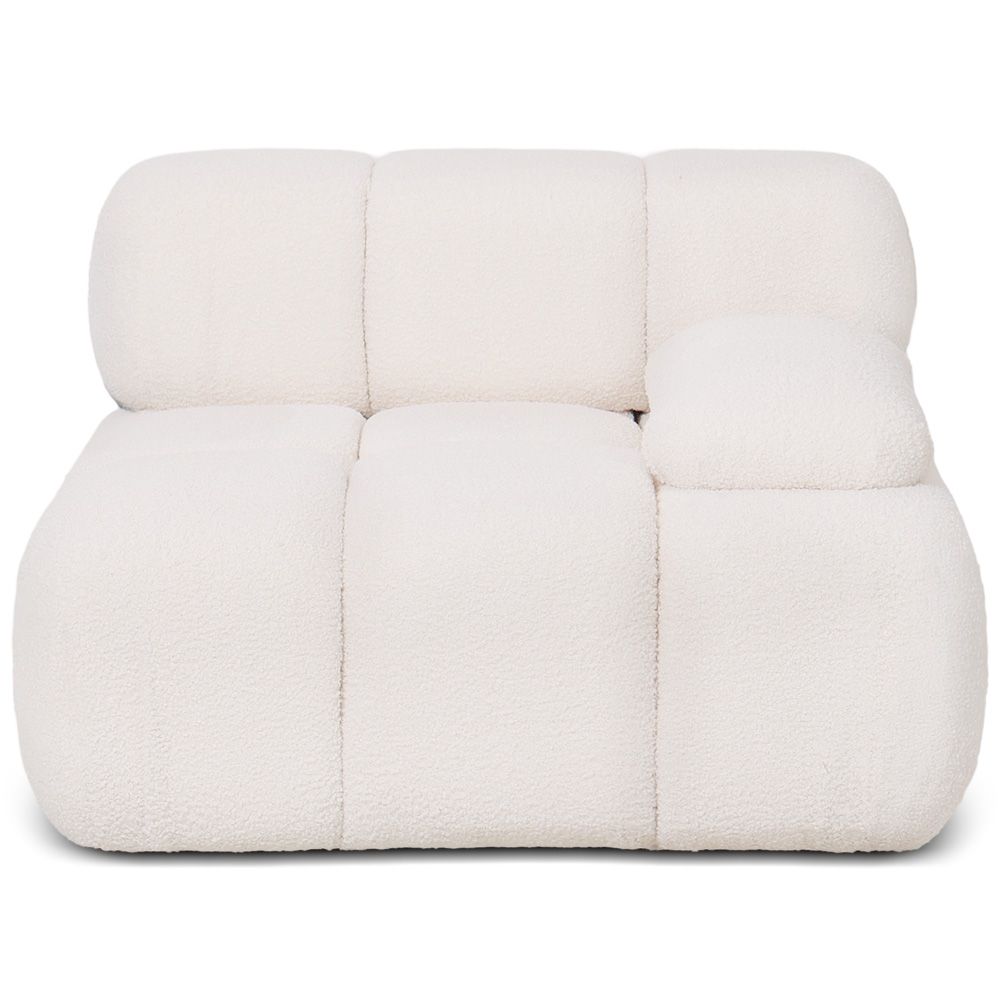 Buy Modular Left Corner Sofa - Upholstered In Bouclé Fabric - Bathy  White 61759 - in the UK