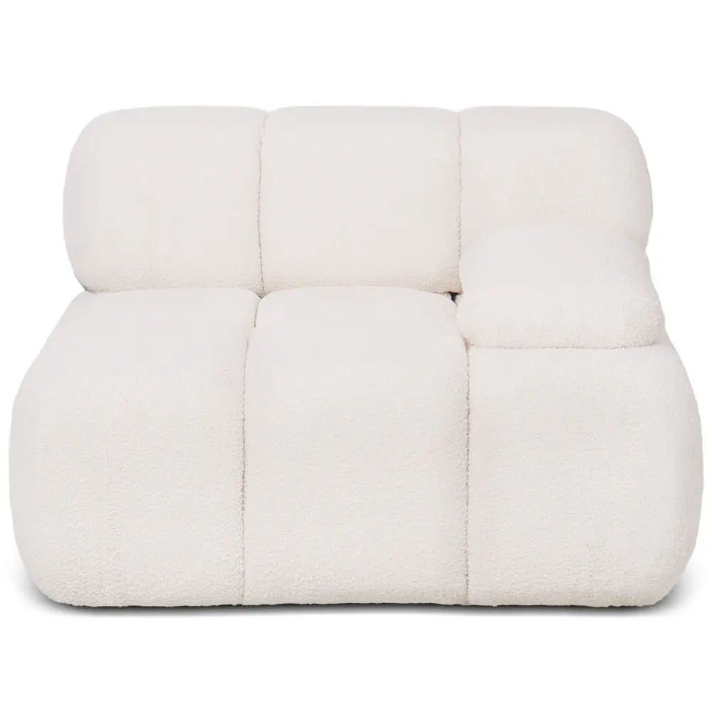  Buy Modular Left Corner Sofa - Upholstered In Bouclé Fabric - Bathy  White 61759 - in the UK