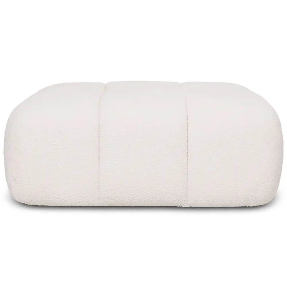  Buy Modular Pouf Upholstered In Bouclé Fabric - Modern Design – Compatible With Modular Sofa - Bathy  White 61760 - in the UK