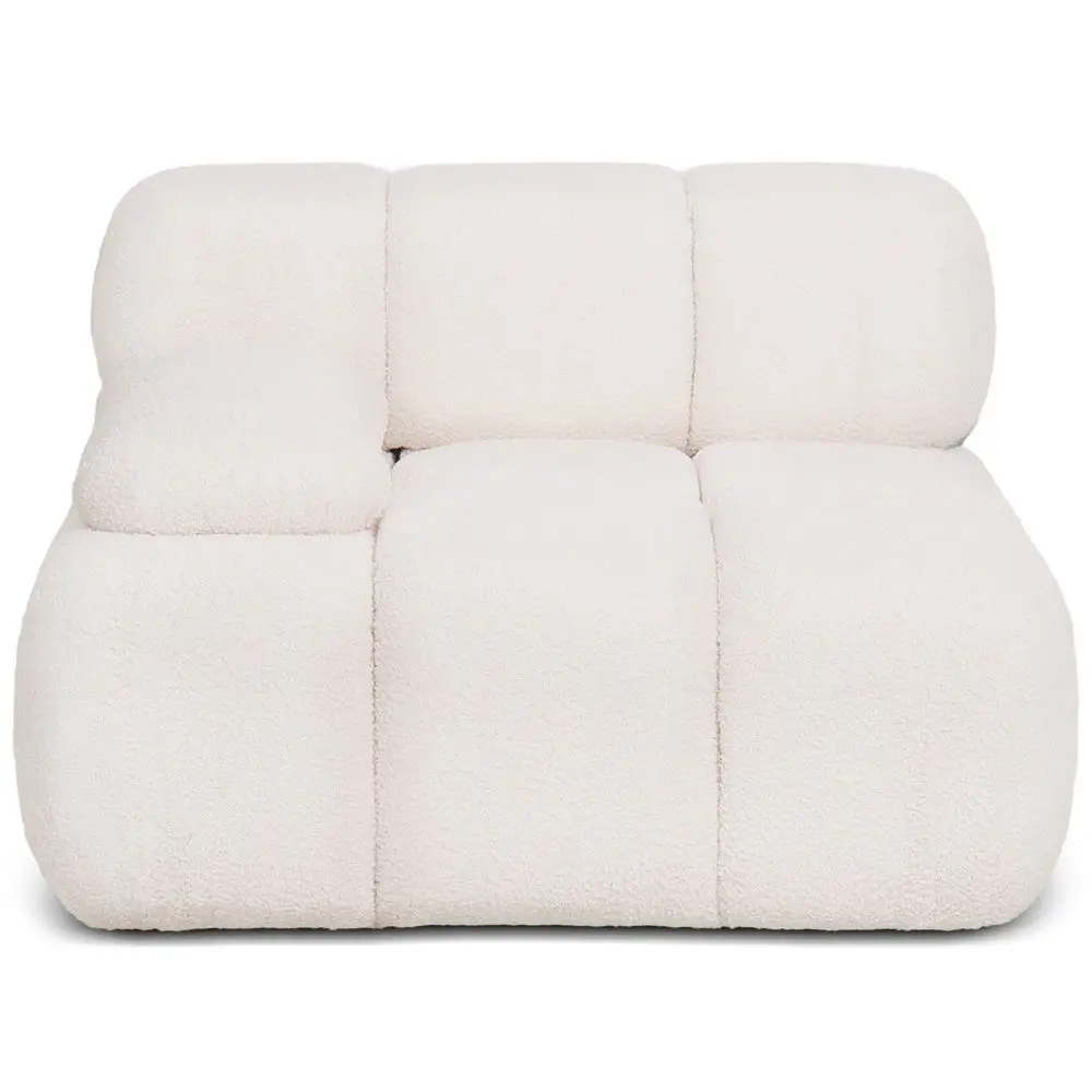  Buy Right Corner Armchair - Upholstered In Bouclé Fabric - Compatible With Modular Sofa - Bathy  White 61762 - in the UK