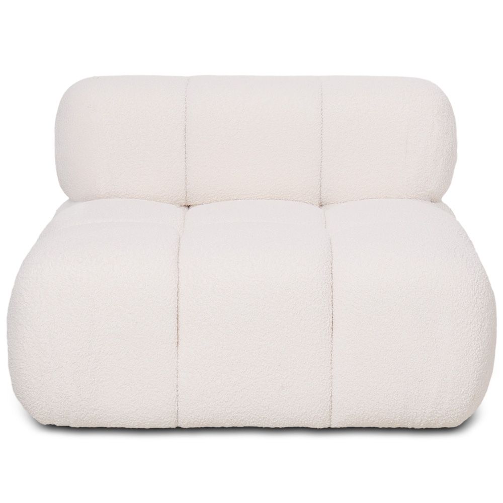 Buy Armchair Upholstered In Bouclé Fabric - Compatible With Modular Sofa - Bathy  White 61763 - in the UK
