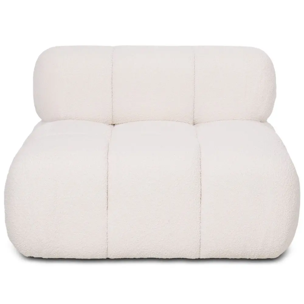  Buy Armchair Upholstered In Bouclé Fabric - Compatible With Modular Sofa - Bathy  White 61763 - in the UK
