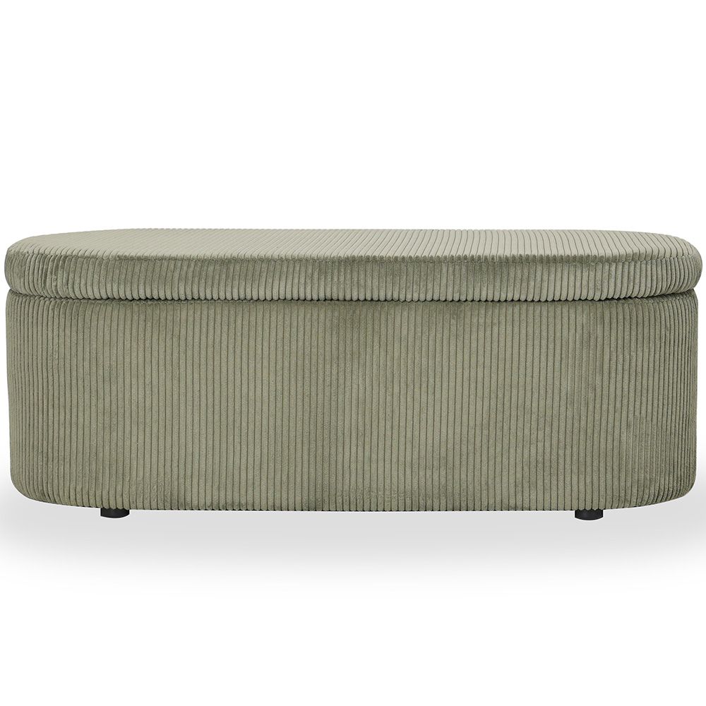  Buy Bench With Internal Storage Upholstered In Velvet Corduroy Fabric - Auren Olive 61765 - in the UK