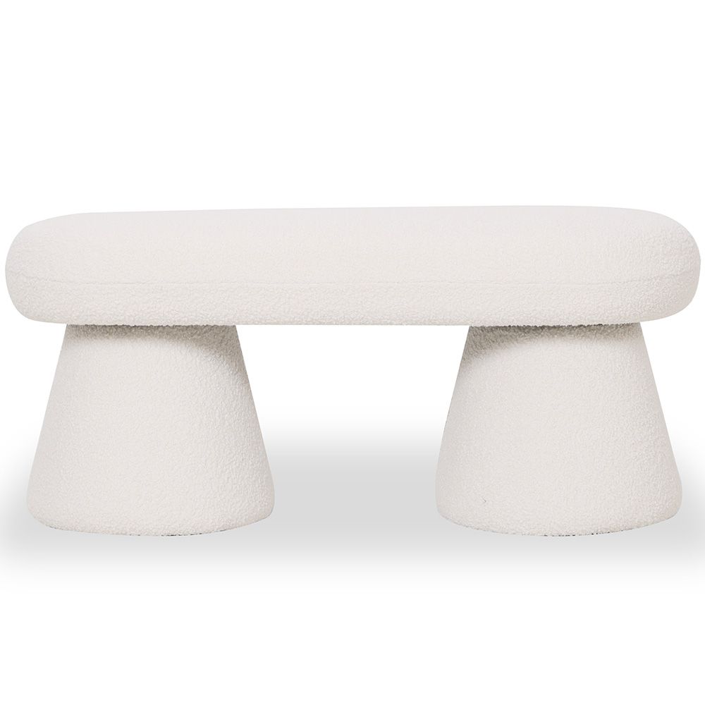  Buy Modern Style Bench Upholstered In Bouclé Fabric - Nuvora White 61774 - in the UK