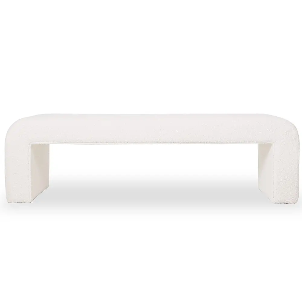  Buy Bench Upholstered In White Bouclé Fabric - Modern Elegant Minimalist - Elvara White 61779 - in the UK