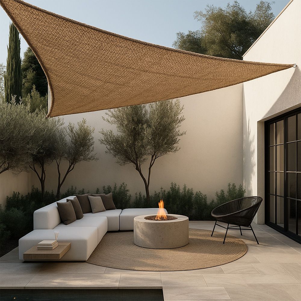  Buy Coconut fiber awning 6x6x6M - 100 % Ecological shade sail Beige 61797 - in the UK