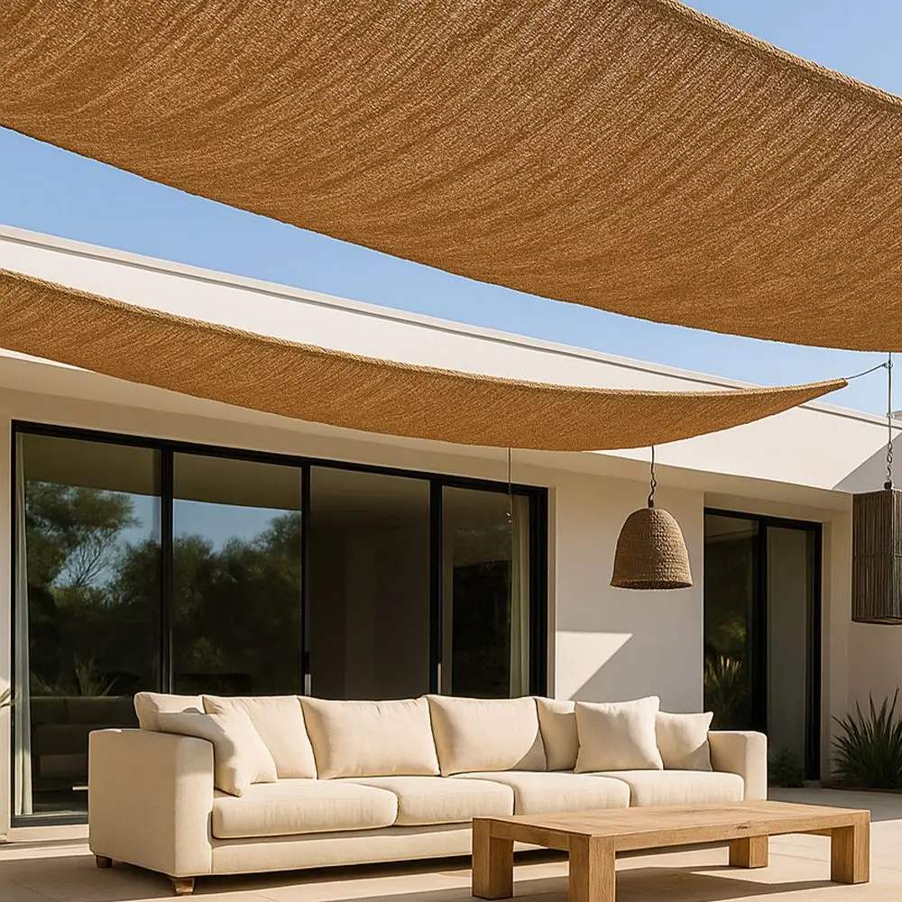  Buy Coconut fiber awning 10x2M - 100 % Natural shade sail Beige 61803 - in the UK