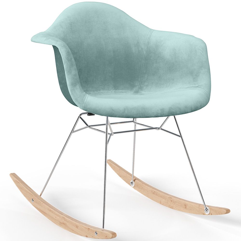  Buy Rocking Chair Modern Fabric Upholstered – Nordic Style - Skandiva  Pastel blue 61813 - in the UK