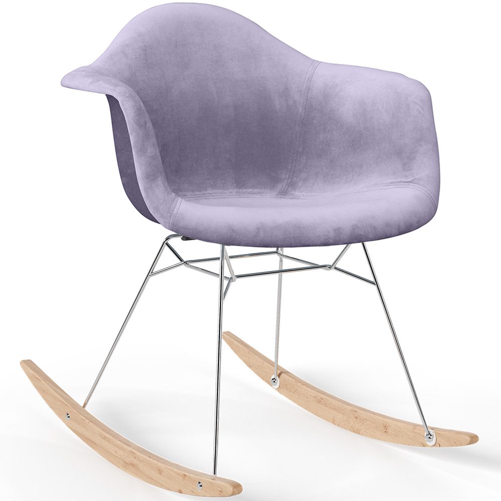  Buy Rocking Chair Modern Fabric Upholstered – Nordic Style - Skandiva  Pastel Purple 61813 - in the UK