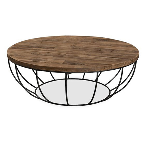  Buy Lisi industrial round coffee table - Wood and metal Natural wood 59283 - in the UK