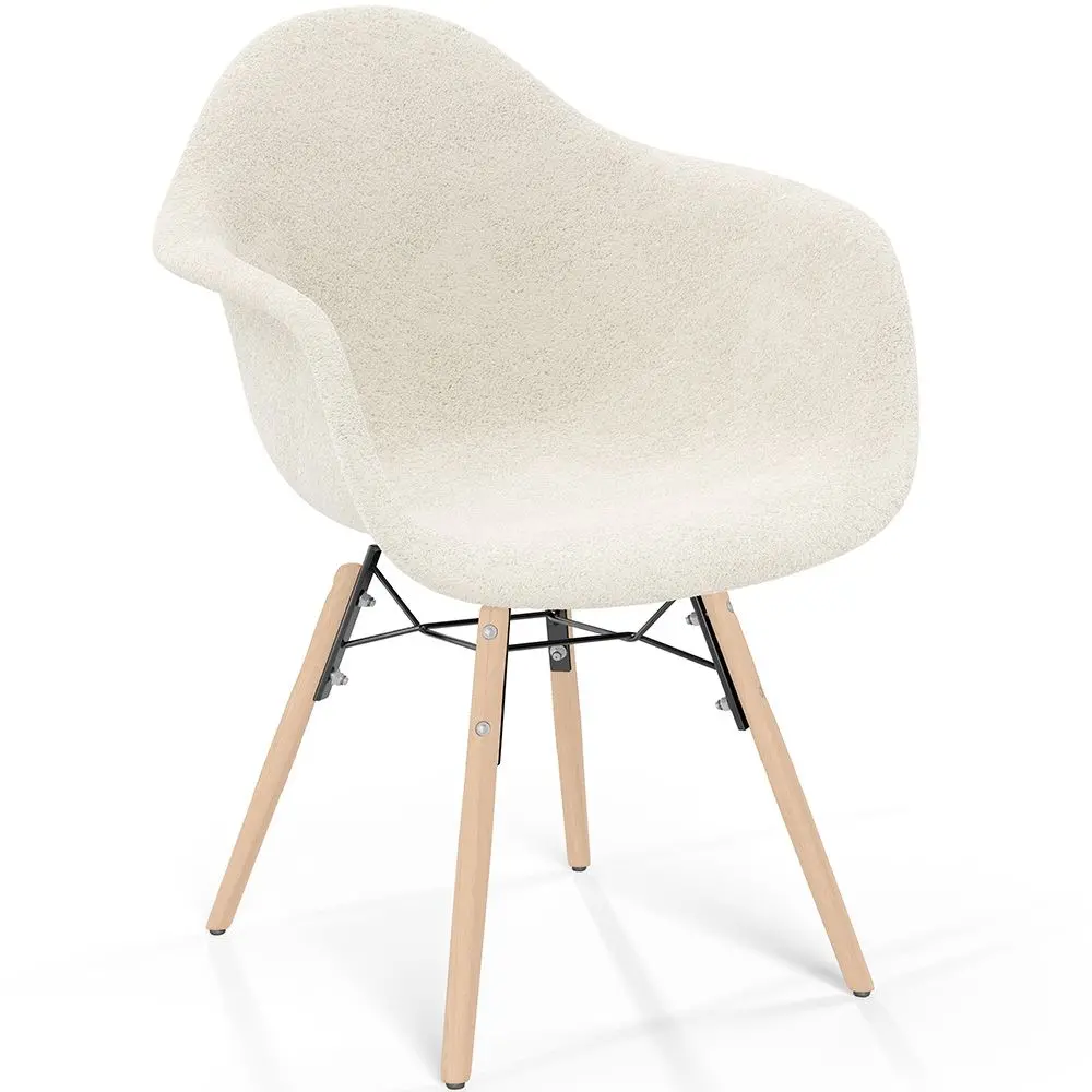  Buy Chair with arms - Upholstered bouclé - Scandinavian - Dining room, office or waiting room - Skandiva White 61819 - in the UK