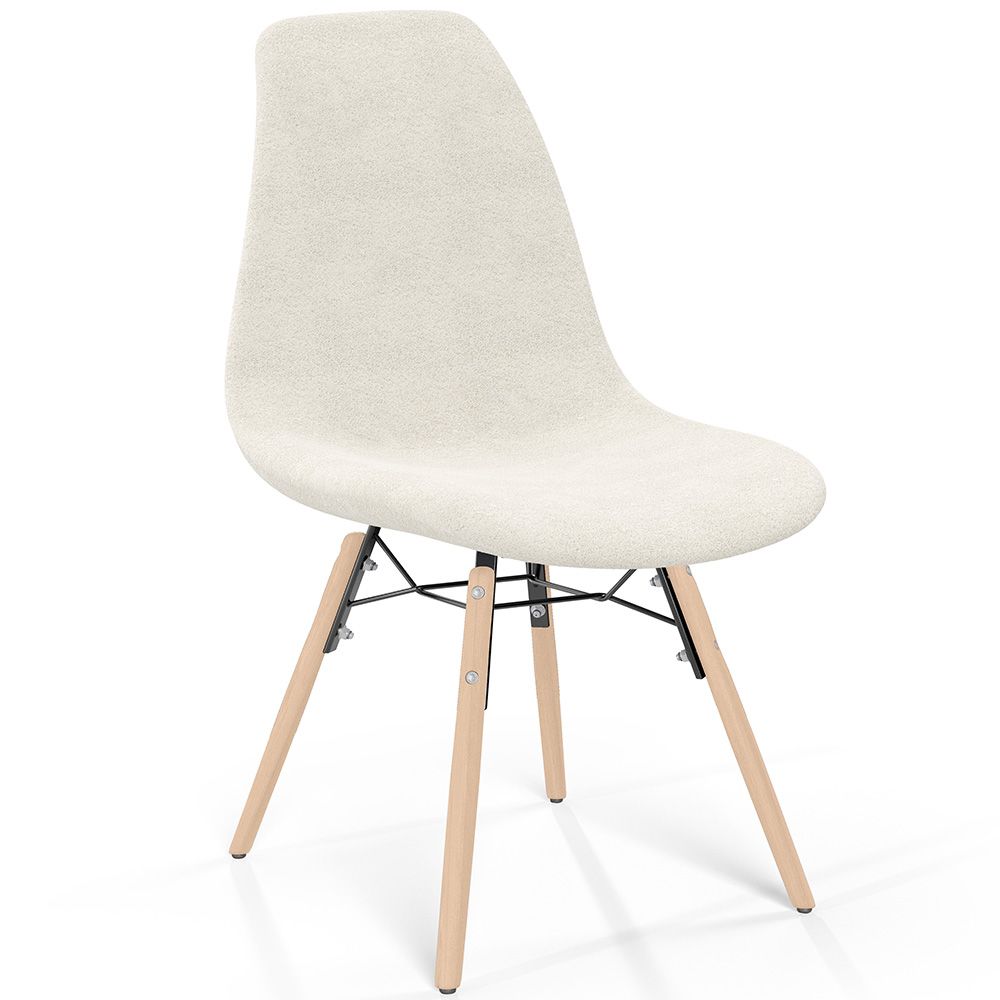  Buy Dining chair Scandinavian upholstered in bouclé – Dining or desk - Lumi White 61820 - in the UK