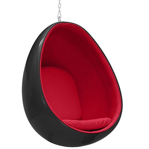  Buy Suspension Ele Chair Style - Black Exterior - Fabric Red 59306 - in the UK