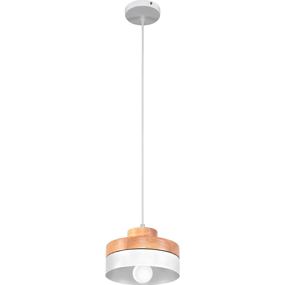  Buy Eigil Scandinavian pendant lamp - Wood and metal White 59309 - in the UK