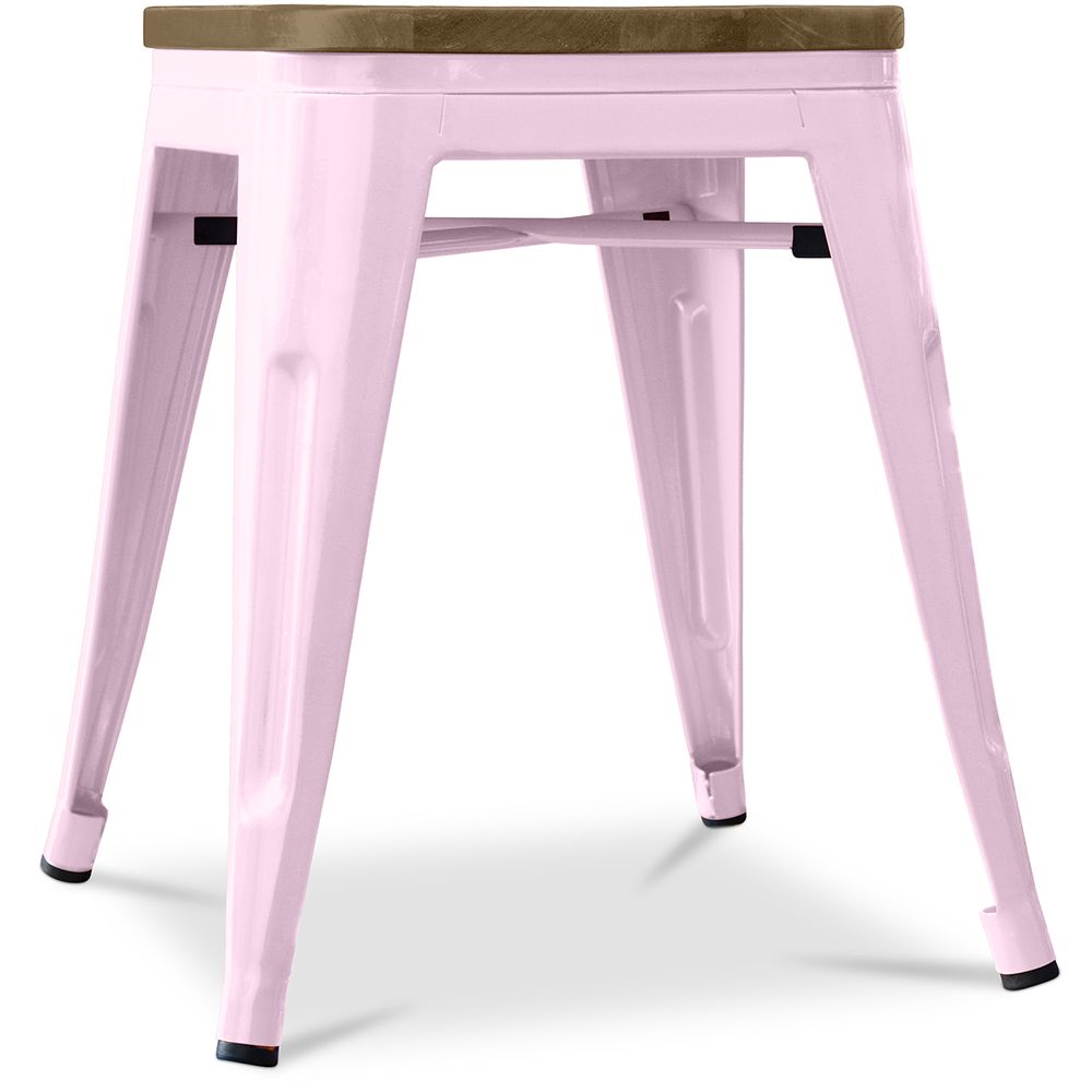  Buy Bistrot Metalix Stool wooden - Metal - 45 cm Pastel pink 58350 - in the UK