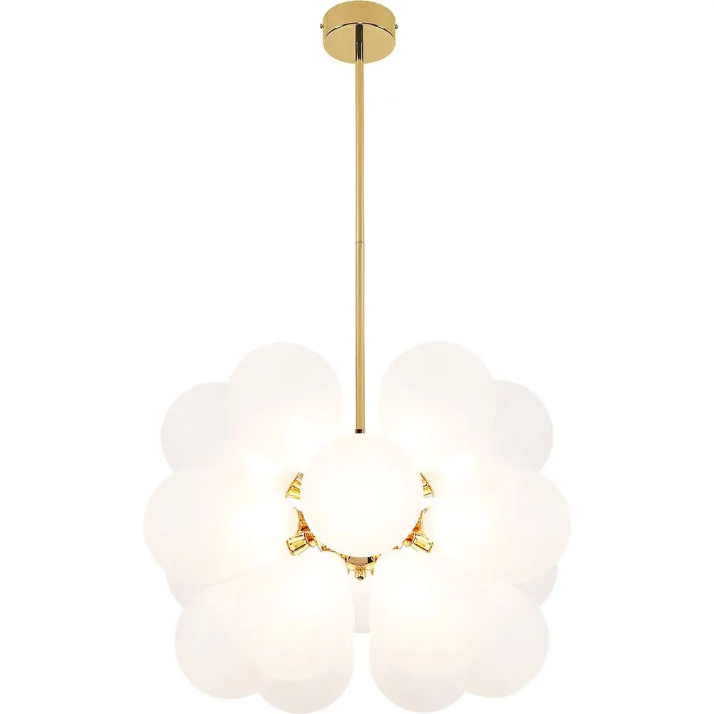  Buy Jacobella 18 bulbs suspension lamp - Metal and glass White 59344 - in the UK