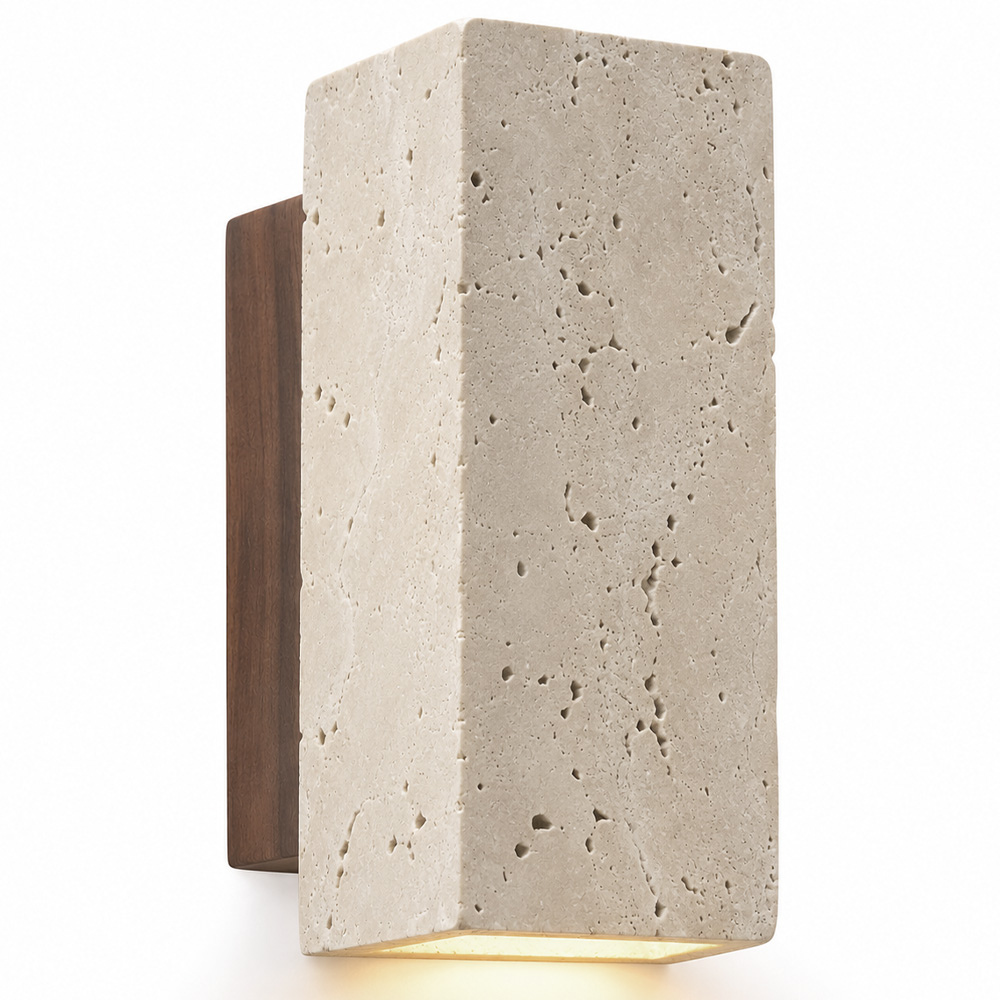  Buy Wall light - Wood & travertine wall sconce - Voilá Beige 61884 - in the UK