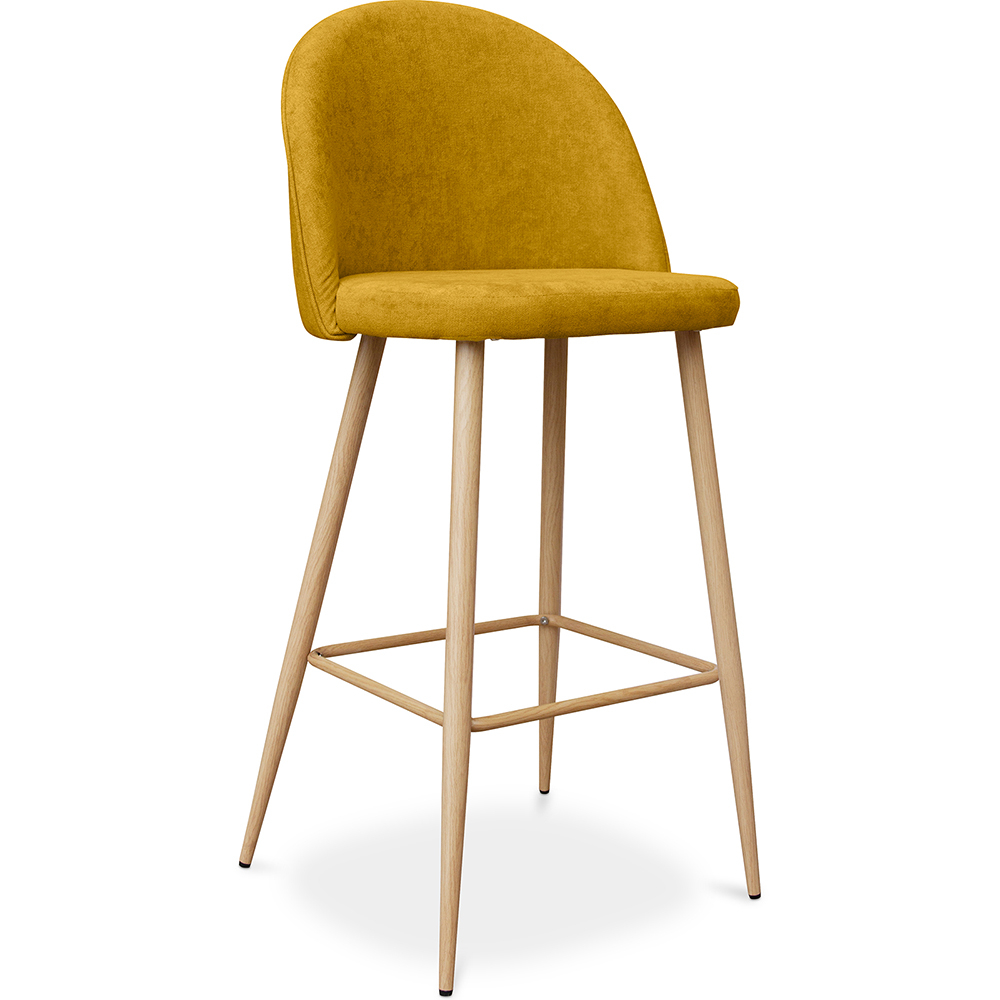  Buy Fabric Upholstered Stool - Scandinavian Design - 73cm - Bennett Yellow 59356 - in the UK