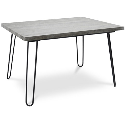  Buy 120x90 Hanna Industrial dining table style Hairpin legs - Wood and metal Grey 59464 - in the UK