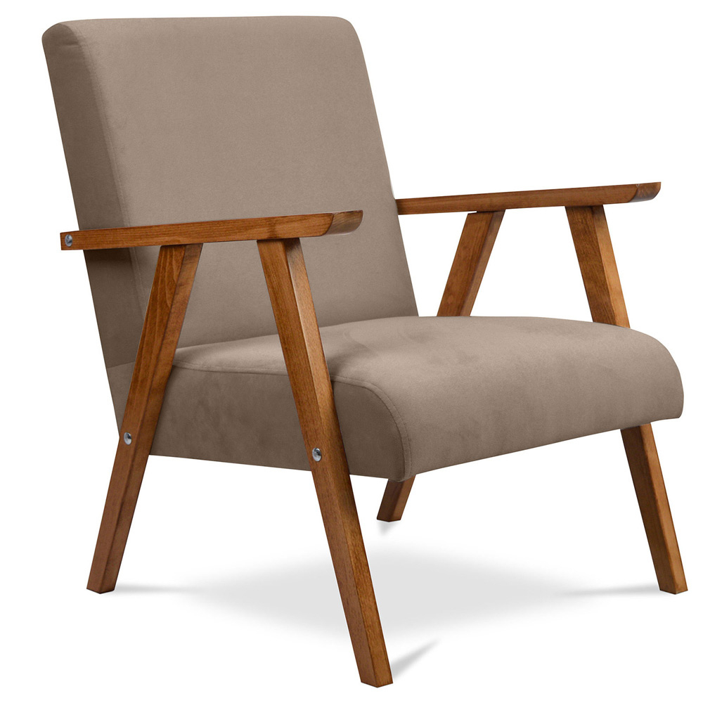  Buy Stella upholstered Scandinavian style armchair - Fabric Taupe 59592 - in the UK