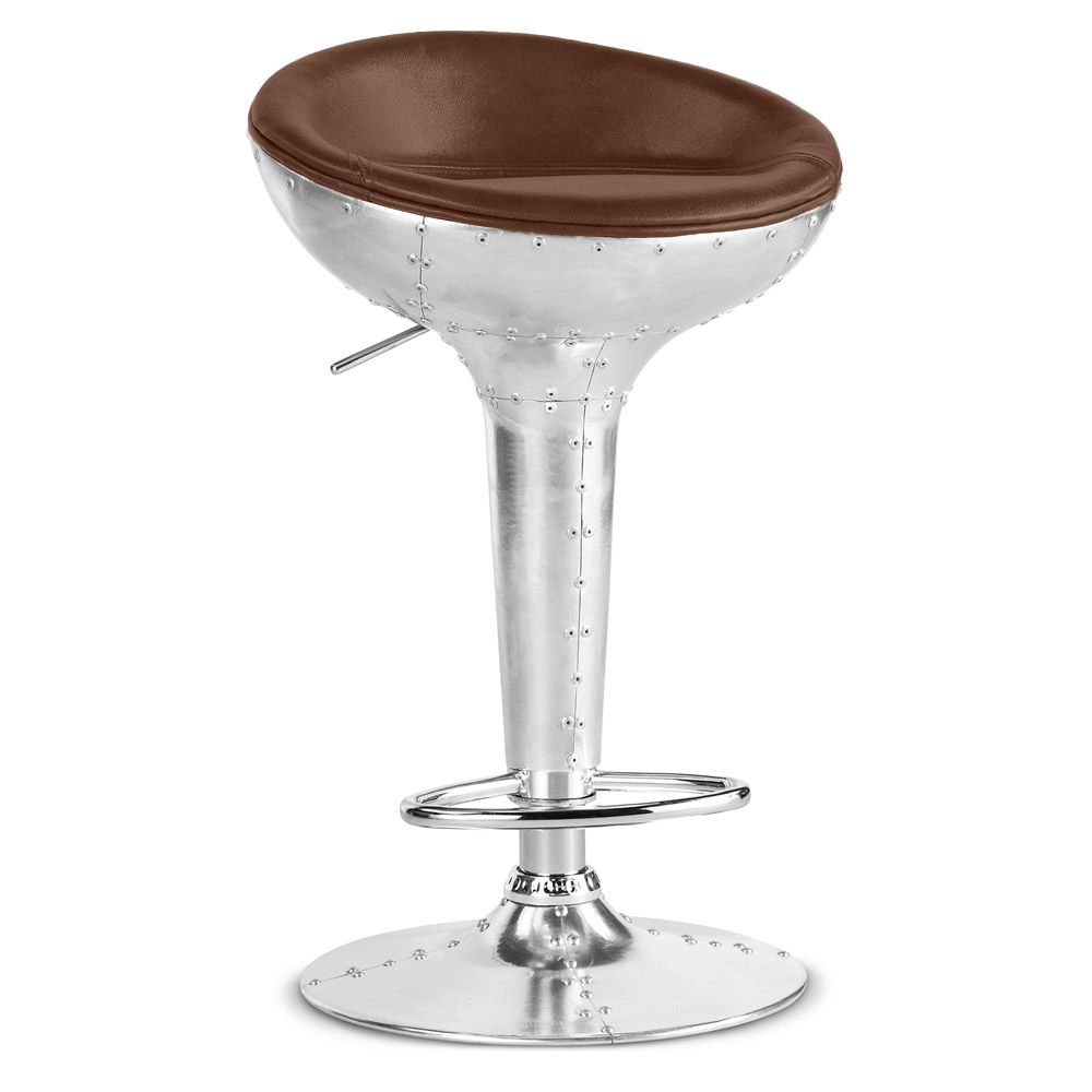  Buy Aviator Bar Stool - Microfibre in Imitation Weathered Leather Brown 26712 - in the UK