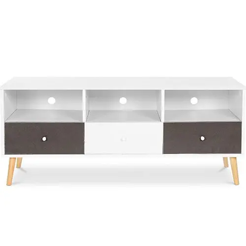  Buy Wooden TV Stand - Scandinavian Design - Quenby  Grey 59654 - in the UK