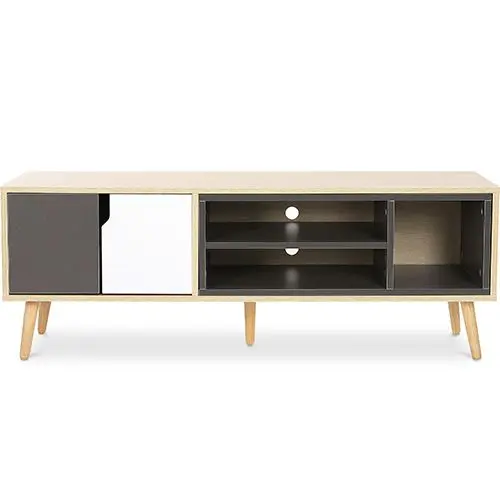  Buy Wooden TV Stand - Scandinavian Design - Freya  Grey 59659 - in the UK