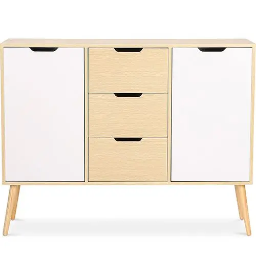  Buy Wooden Sideboard - Scandinavian Design - 3 drawers - Regir Natural wood 59652 - in the UK