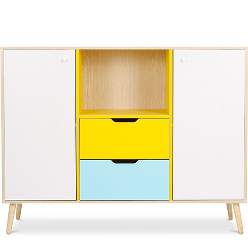  Buy Wooden Sideboard - Multicolor Design - Scandinavian Style -Graep Multicolour 59651 - in the UK