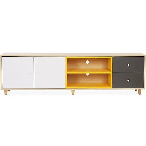  Buy Wooden TV Stand - Scandinavian Design - Eniva Multicolour 59661 - in the UK
