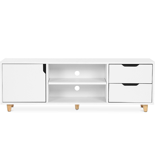  Buy Wooden TV Stand - Scandinavian Design - Wiam White 59663 - in the UK
